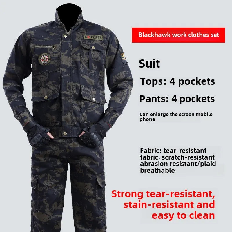 Spring and Autumn Work Clothes Men Wear Thick New Suit Pants Site Maintenance Auto Repair Clothing Clothes for Men