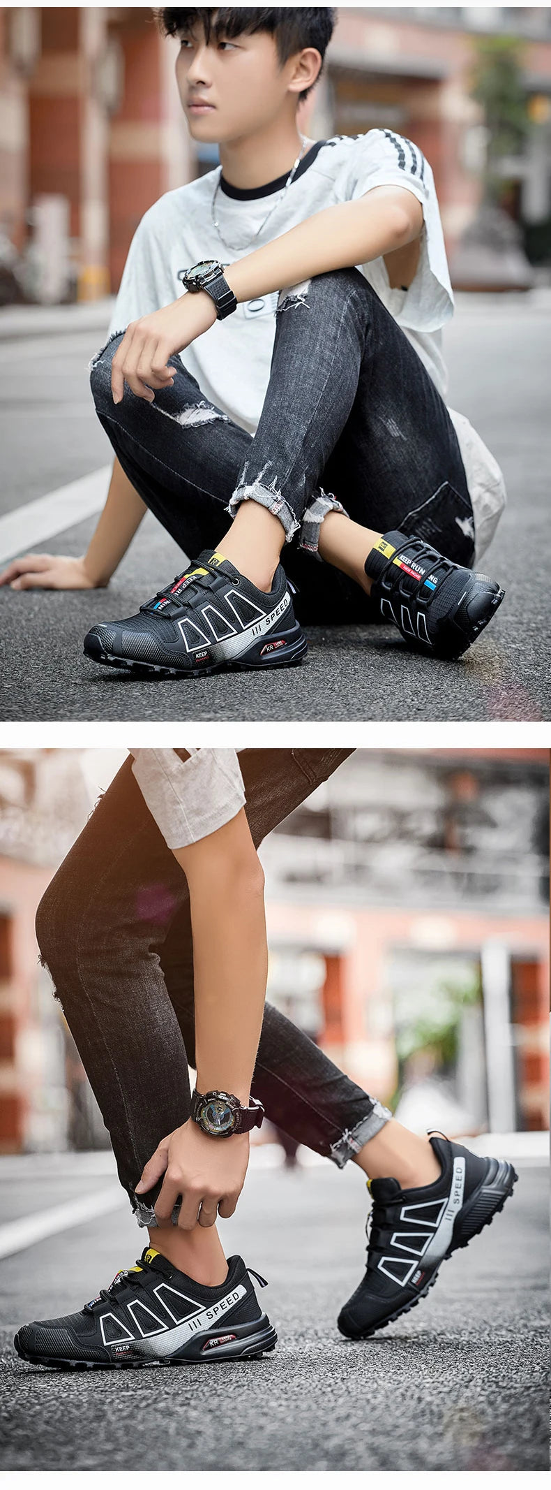 Men‘s Waterproof Hiking Shoes Outdoor Trainers Lace-up Climbing Shoes Women Trekking Sneakers Anti-slip Hunting Tactical Sneaker