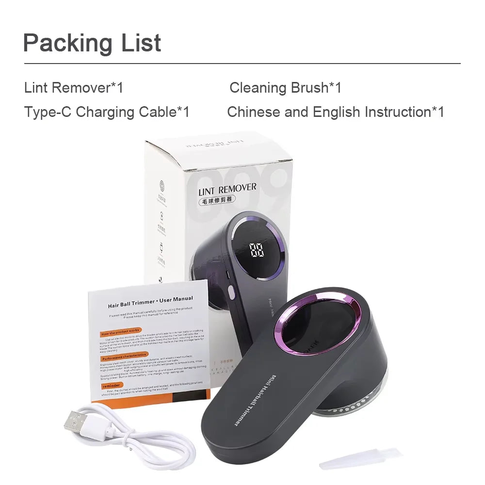 Household Clothes Shaver Fabric Lint Remover Fuzz Electric Fluff Portable Brush Blade Professional Rechargeable Fur Ball Trimmer