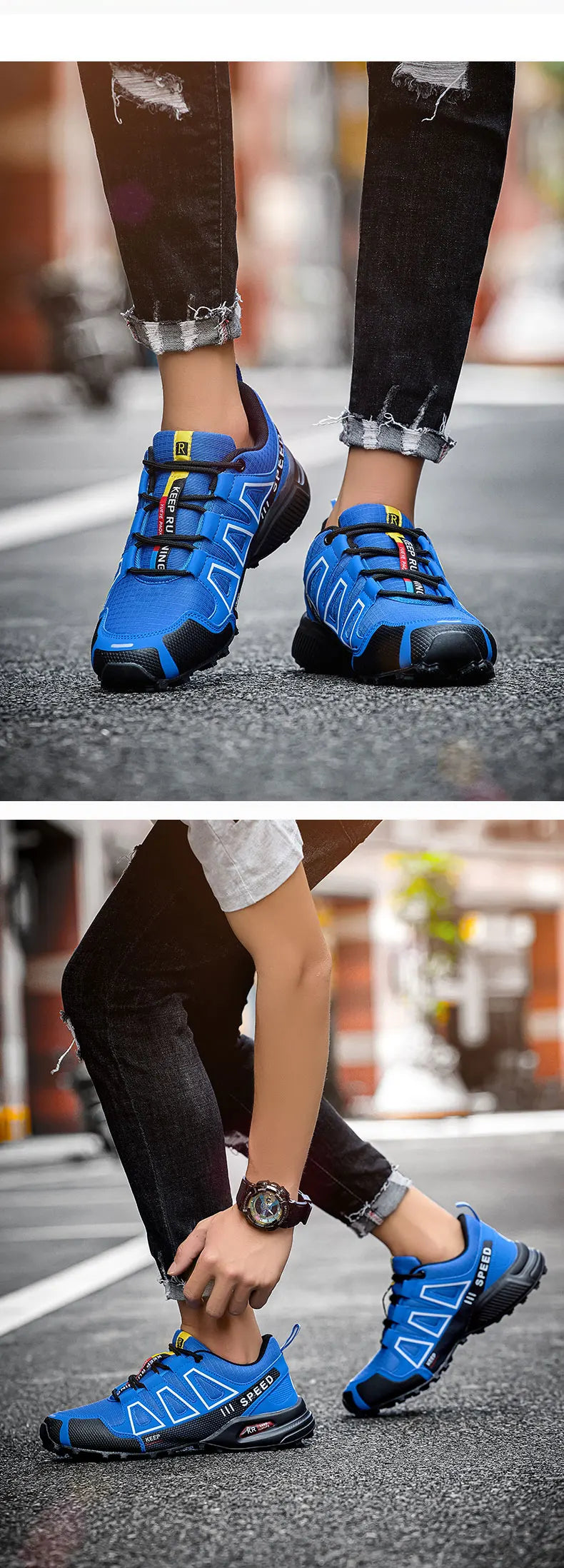 Men‘s Waterproof Hiking Shoes Outdoor Trainers Lace-up Climbing Shoes Women Trekking Sneakers Anti-slip Hunting Tactical Sneaker