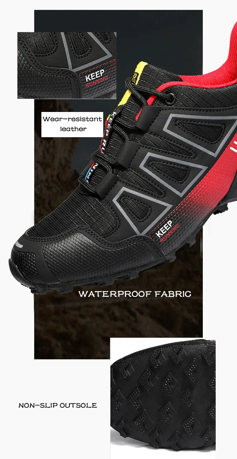 Men‘s Waterproof Hiking Shoes Outdoor Trainers Lace-up Climbing Shoes Women Trekking Sneakers Anti-slip Hunting Tactical Sneaker