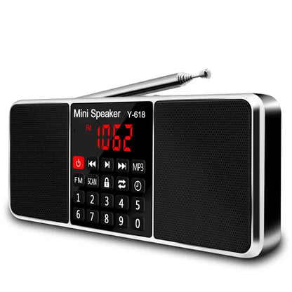 Lefon Digital FM Radio Receiver Speaker Stereo MP3 Player Support TF Card USB Drive LED Display Time Shutdown Portable Radios
