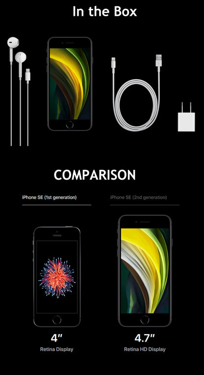Apple iPhone SE 2020 SE2 SE2020 4.7" RAM 3GB ROM 64/128/256GB IOS Fingerprint 4G LTE 12MP Original Unlocked Cell Phone