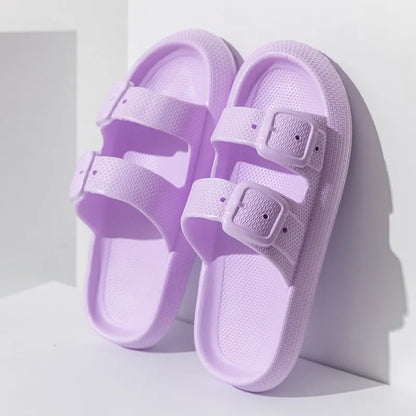 Comwarm 2025 New Women's Slippers Concise Outdoors  Women's Sandals With Adjustable Buckle Leisure Light Female Beach Slippers