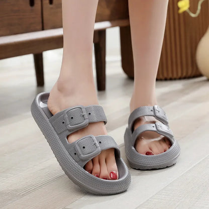 Comwarm 2025 New Women's Slippers Concise Outdoors  Women's Sandals With Adjustable Buckle Leisure Light Female Beach Slippers