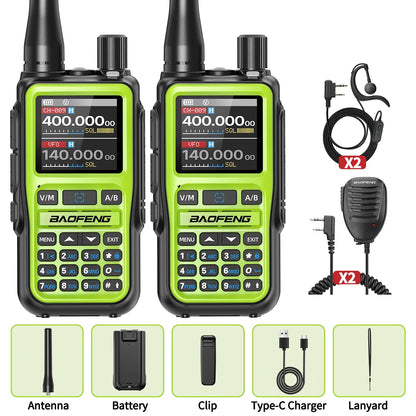 2PCS Baofeng UV-5R Mini Walkie Talkie NOAA Bluetooth Programming USB-C Charging AM Wireless Copy Frequency Full Band FM Two Way
