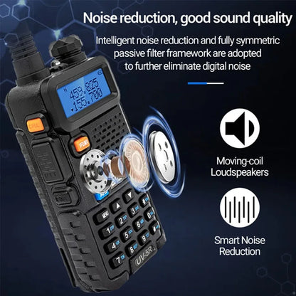 Baofeng Walkie Talkie UV 5R 5W Dual Band Ham Two Way Radio Vhf Uhf With FM Radio Long Range Handheld Transceiver Hunting 10KM