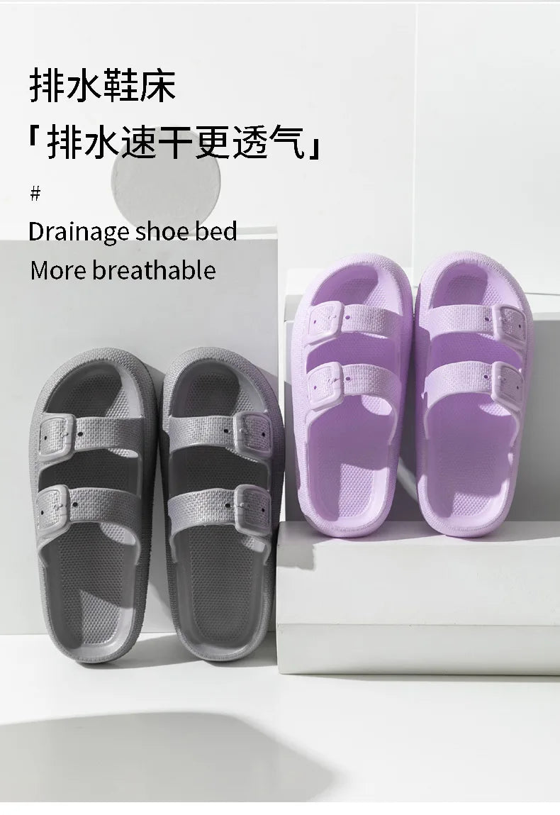 Comwarm 2025 New Women's Slippers Concise Outdoors  Women's Sandals With Adjustable Buckle Leisure Light Female Beach Slippers