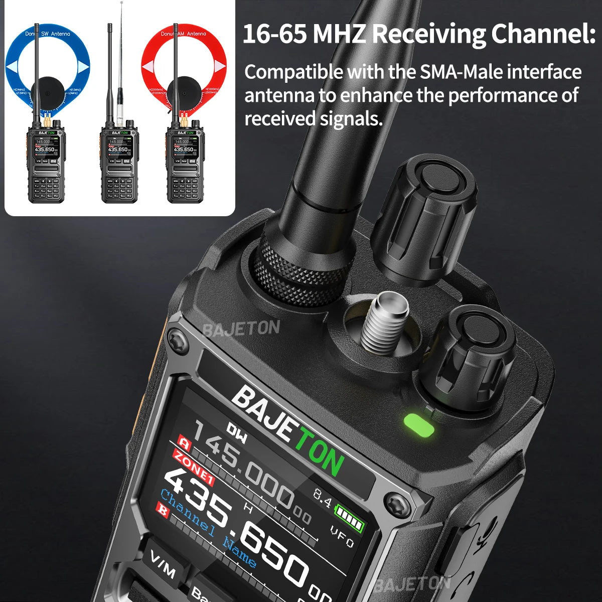 BAJETON BJ-7800 Walkie Talkie Long Range SW MW LW AM SSB CB 10W Receive Wireless Bluetooth Phone Programming NOAA Two Way Radio