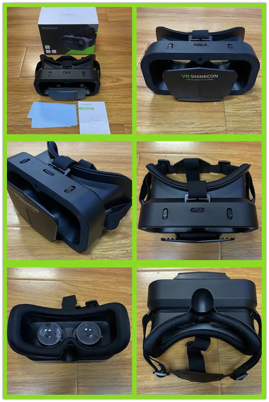 Shinecon VR Glasses 3D Headset Virtual Reality Devices Helmet Viar Lenses Goggle Smartphone Cell Phone Smart Games Mobile Viewer