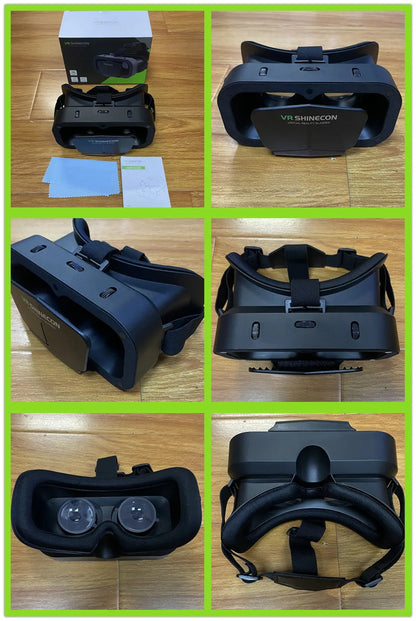 Shinecon VR Glasses 3D Headset Virtual Reality Devices Helmet Viar Lenses Goggle Smartphone Cell Phone Smart Games Mobile Viewer