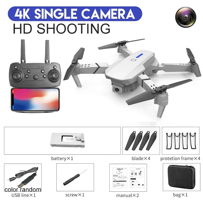 Hot E88Pro RC Drone 4K Professinal With 1080P Wide Angle Dual HD Camera Foldable RC Helicopter WIFI FPV Height Hold Apron Sell