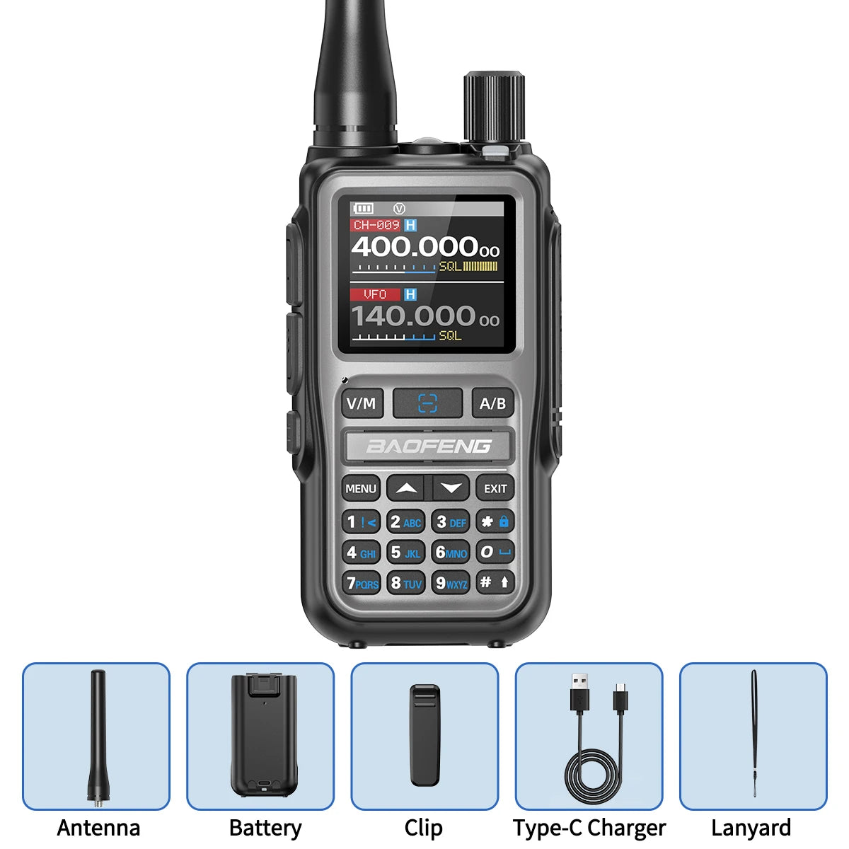 2PCS Baofeng UV-5R Mini Walkie Talkie NOAA Bluetooth Programming USB-C Charging AM Wireless Copy Frequency Full Band FM Two Way