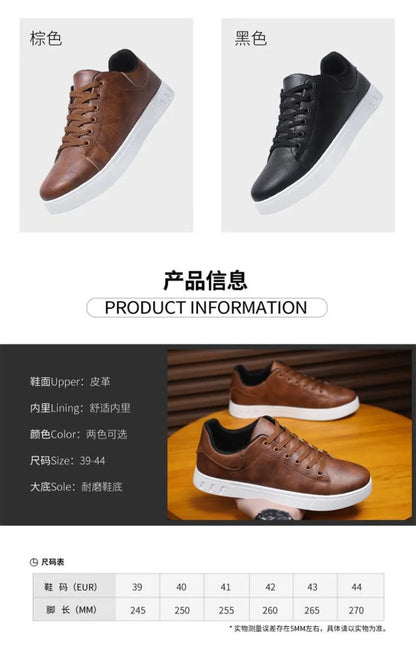 2025 Spring Classic Men Leather Casual Shoes Cross-border Hot Sale Versatile Man Sneakers Loafers Fashion Large Size Board Shoes
