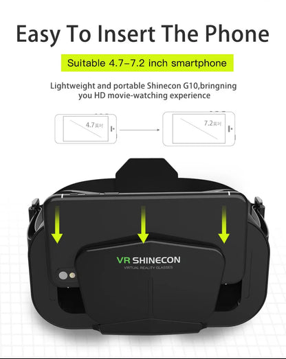 Shinecon VR Glasses 3D Headset Virtual Reality Devices Helmet Viar Lenses Goggle Smartphone Cell Phone Smart Games Mobile Viewer