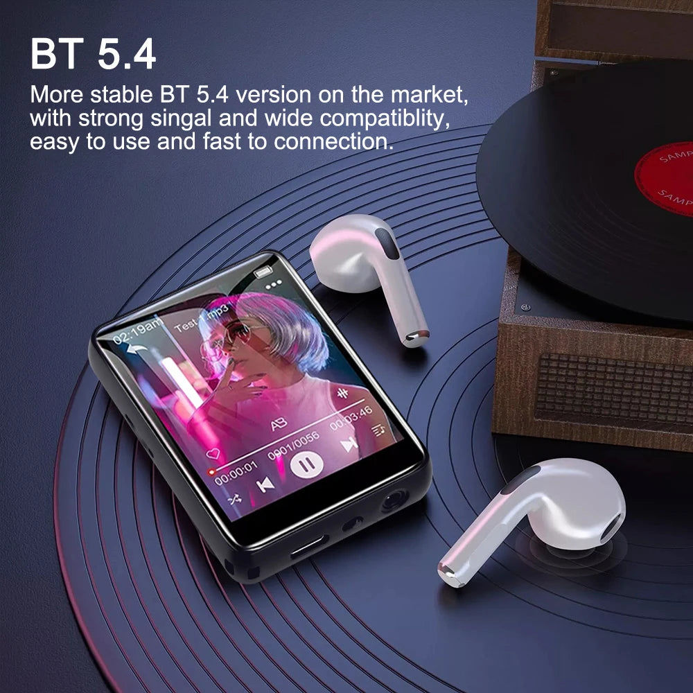 128G MP3 Player Bluetooth 5.4 HiFi MP3 Music Player Built-in Speaker 2.4inch Touch Screen MP4 Player with E-book/Video Recording