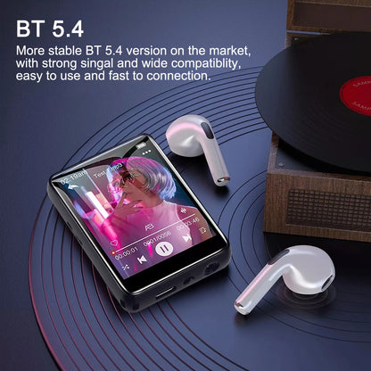 128G MP3 Player Bluetooth 5.4 HiFi MP3 Music Player Built-in Speaker 2.4inch Touch Screen MP4 Player with E-book/Video Recording