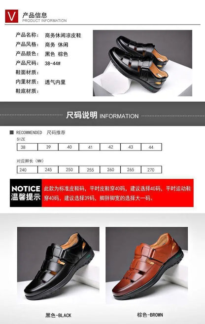 Summer Men Sandals Cozy Hollow Non-slip Soft Cool Flats Men Breathable All-match Classic Wearable Fashion Casual Leather Sandals