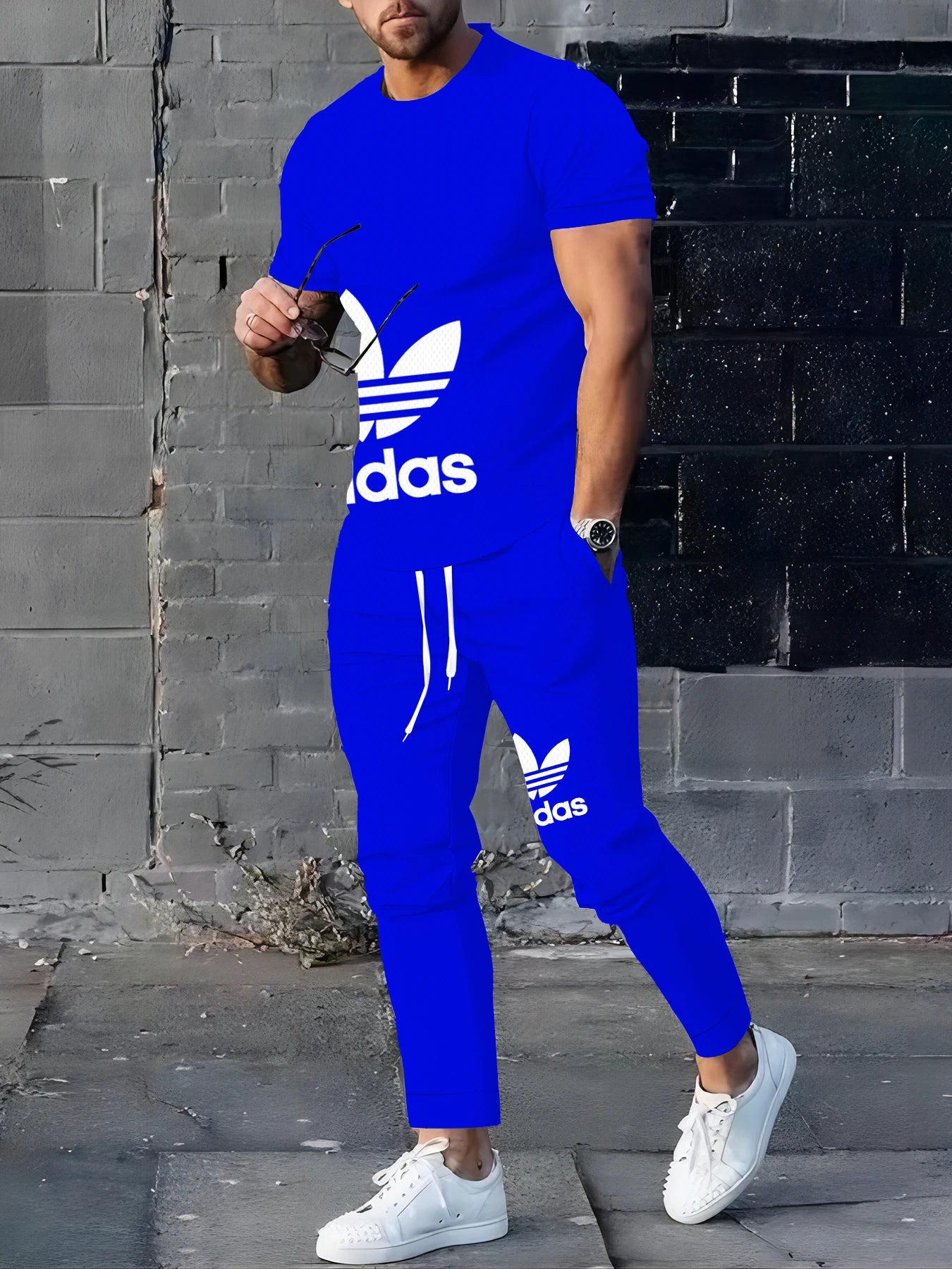 2025Hot-Selling Summer T-Shirt Pants Set Casual Brand Fitness Jogger Pants T Shirts Hip hop Fashicon Men'sTracksuit