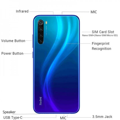 Xiaomi Redmi Note 8 Global Firmware Smartphone with Phone Case Original Android Phone 4000mAh Battery Quad Cmaera Used phone