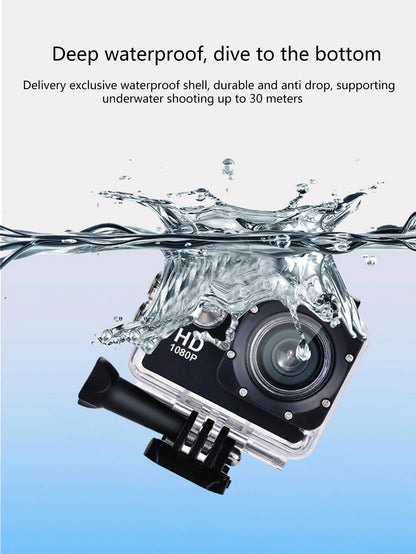 Outdoor Sports Camera,waterproof Diving Bike Recorder,DV Panoramic 2 Inch Screen Car Recorder,HD Mini Multi-function Camera