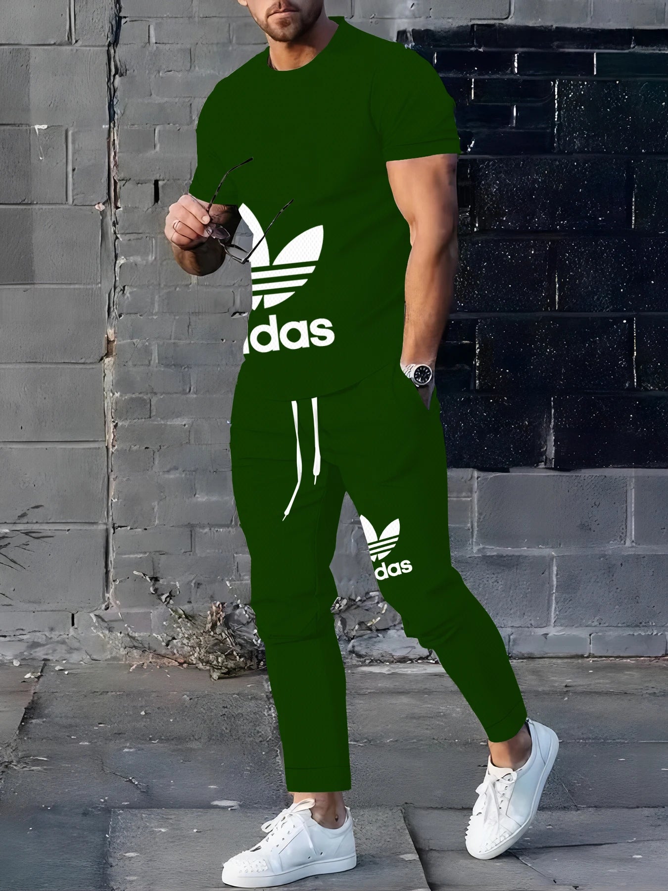 2025Hot-Selling Summer T-Shirt Pants Set Casual Brand Fitness Jogger Pants T Shirts Hip hop Fashicon Men'sTracksuit