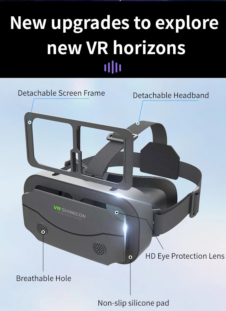 Shinecon VR Glasses 3D Headset Virtual Reality Devices Helmet Viar Lenses Goggle Smartphone Cell Phone Smart Games Mobile Viewer