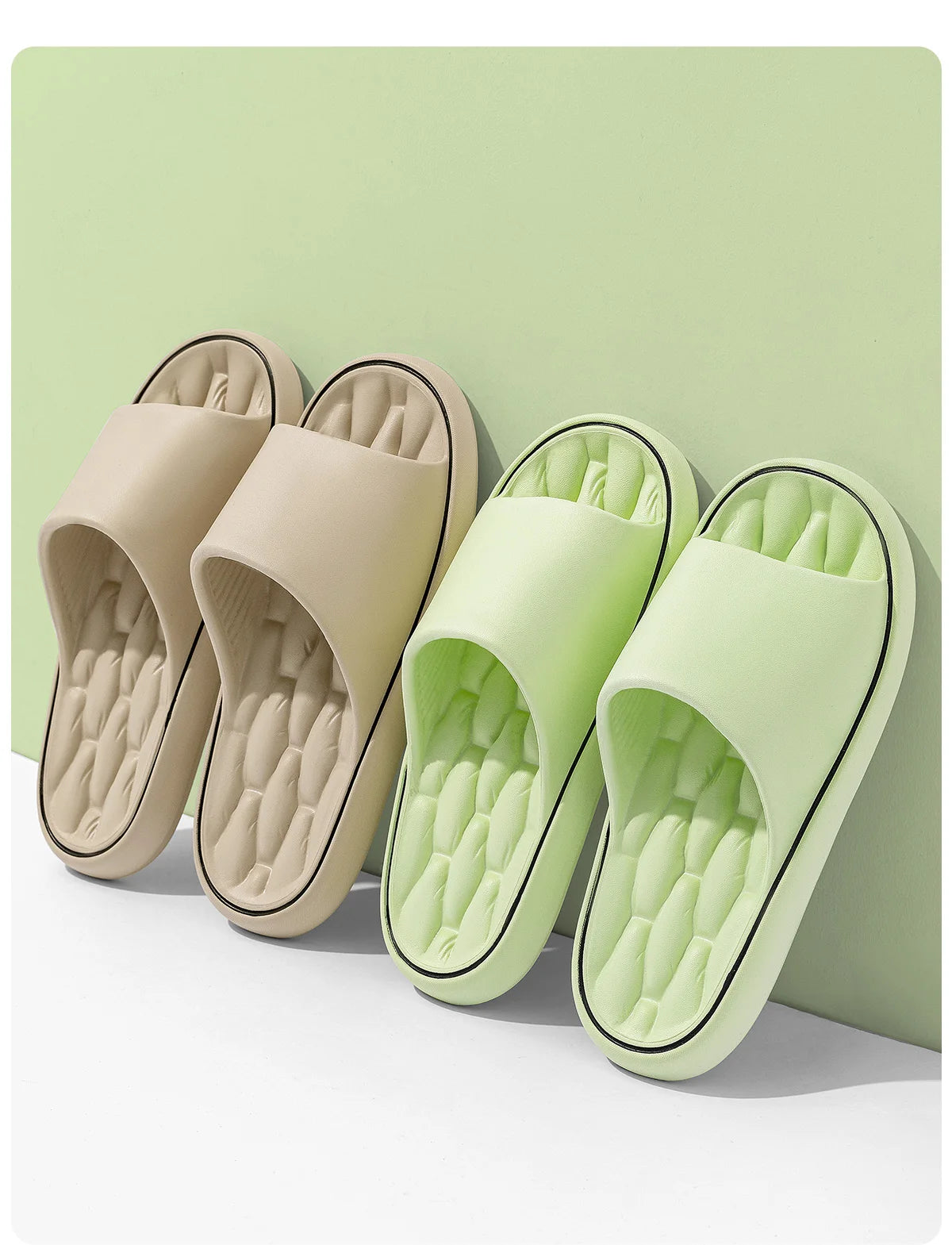Summer Women Home Slippers Fashion Beach Flat Sandals Soft Comfortable Non-Slip Slides Indoor Outdoor Men Bathroom Flip Flops