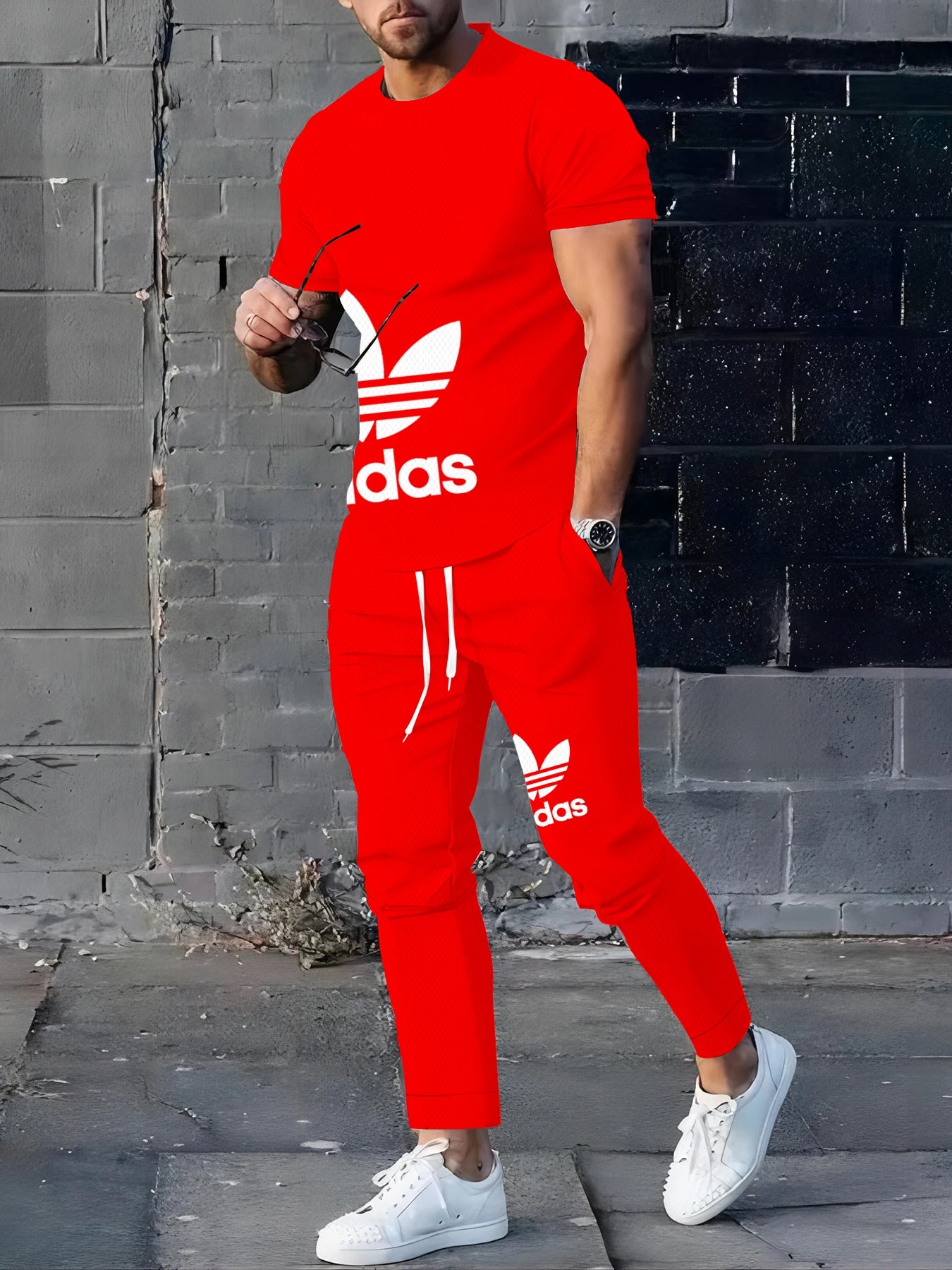 2025Hot-Selling Summer T-Shirt Pants Set Casual Brand Fitness Jogger Pants T Shirts Hip hop Fashicon Men'sTracksuit