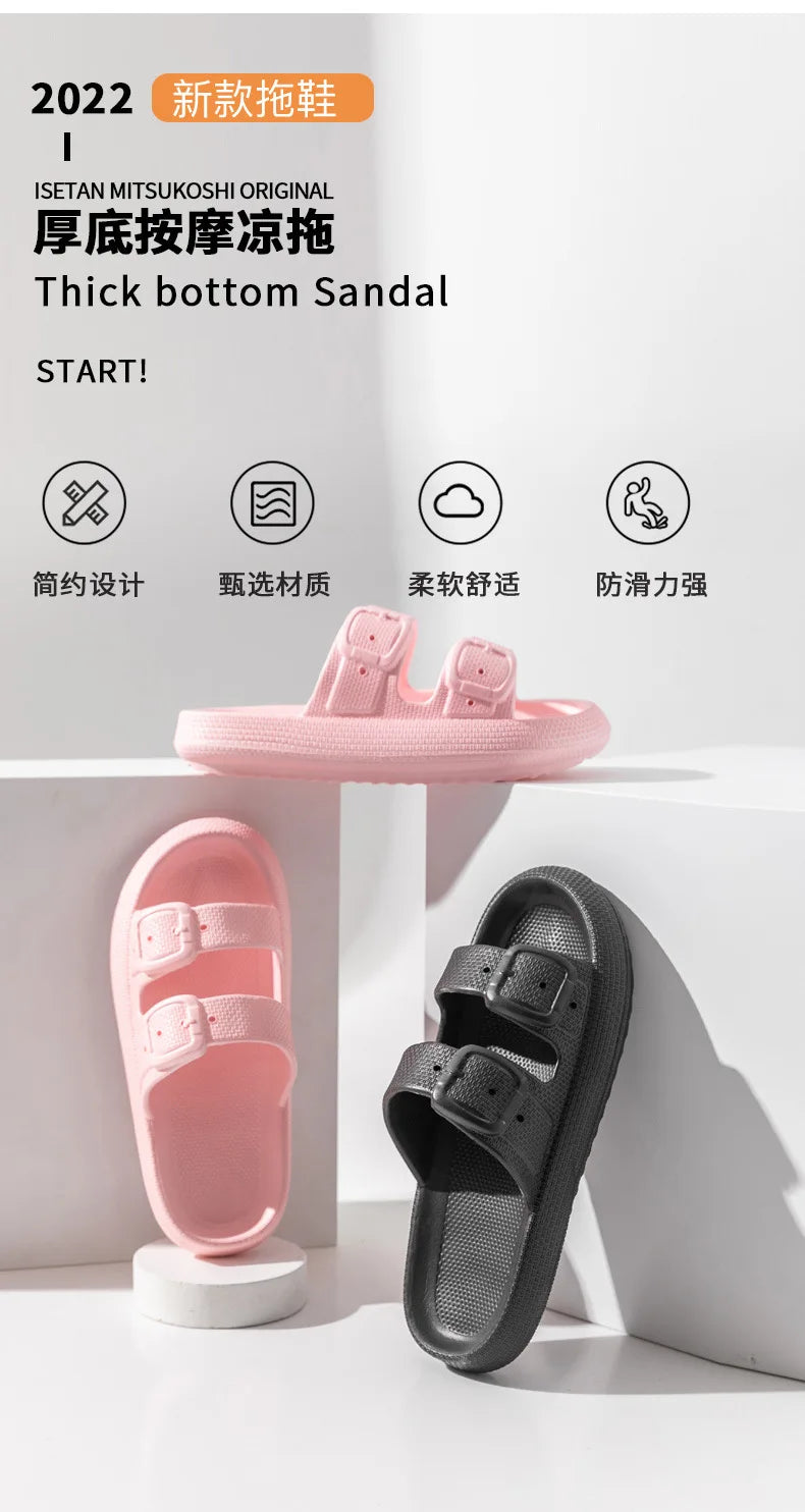 Comwarm 2025 New Women's Slippers Concise Outdoors  Women's Sandals With Adjustable Buckle Leisure Light Female Beach Slippers