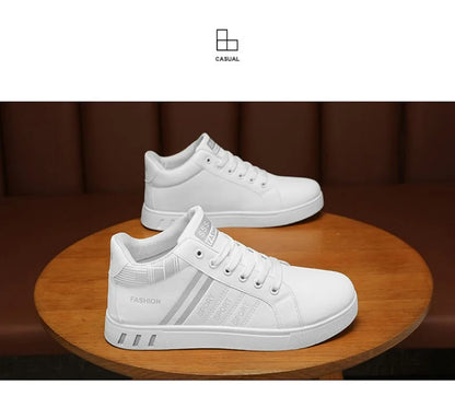 2024 New Men's Sneakers Brand Men Leather High-Top Skateboarding Shoes Breathable Hip hop Shoes Street Shoe Zapatos Para Hombres