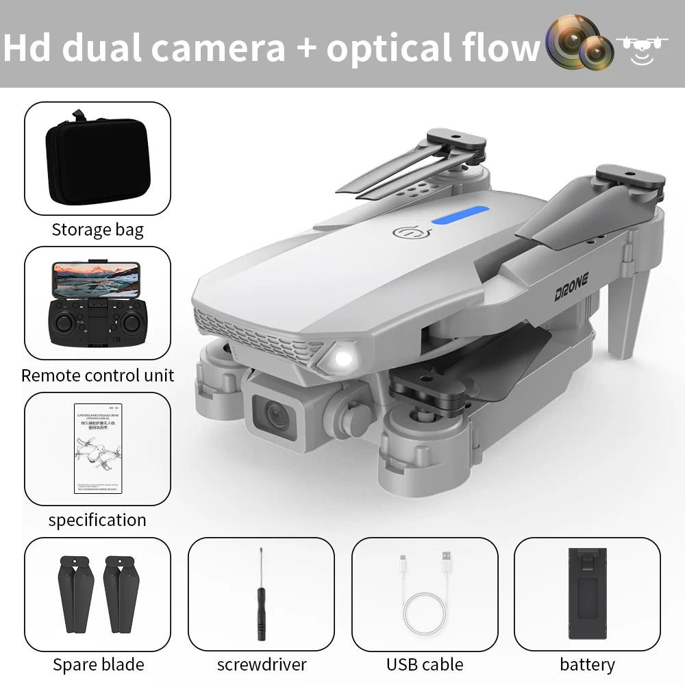 E88 Pro Brushless Drone with camera RC Drone 4K Professinal HD Camera Foldable Dron Helicopter WIFI Aerial Photography Boy Toys