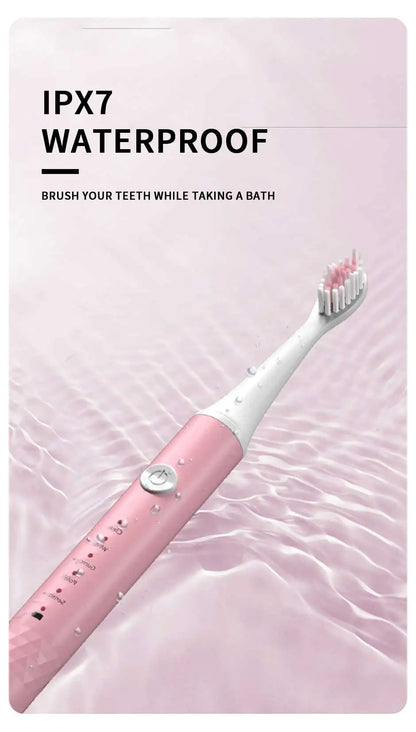 Jianpai Adult Blue Pink Sonic Electric Toothbrush Adult 5-gear Mode USB Charging IPX7 Waterproof Sonic Electric Toothbrush