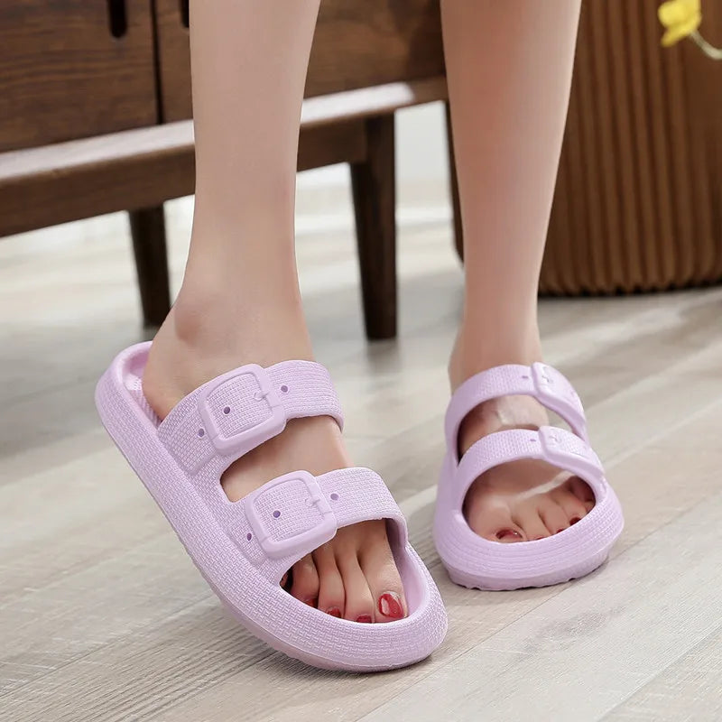 Comwarm 2025 New Women's Slippers Concise Outdoors  Women's Sandals With Adjustable Buckle Leisure Light Female Beach Slippers