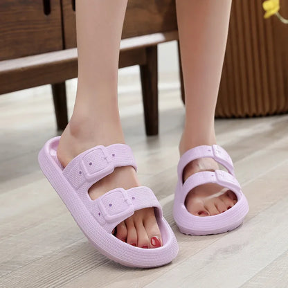 Comwarm 2025 New Women's Slippers Concise Outdoors  Women's Sandals With Adjustable Buckle Leisure Light Female Beach Slippers