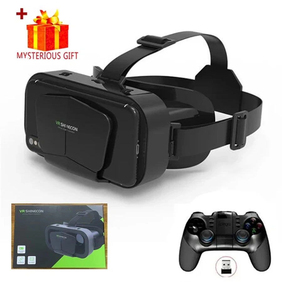 Shinecon VR Glasses 3D Headset Virtual Reality Devices Helmet Viar Lenses Goggle Smartphone Cell Phone Smart Games Mobile Viewer