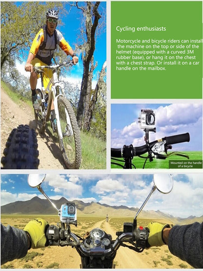 Outdoor Sports Camera,waterproof Diving Bike Recorder,DV Panoramic 2 Inch Screen Car Recorder,HD Mini Multi-function Camera