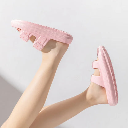 Comwarm 2025 New Women's Slippers Concise Outdoors  Women's Sandals With Adjustable Buckle Leisure Light Female Beach Slippers