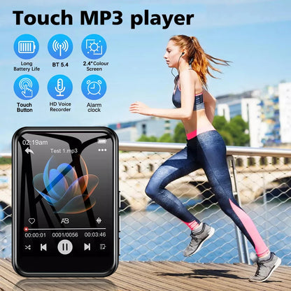 128G MP3 Player Bluetooth 5.4 HiFi MP3 Music Player Built-in Speaker 2.4inch Touch Screen MP4 Player with E-book/Video Recording