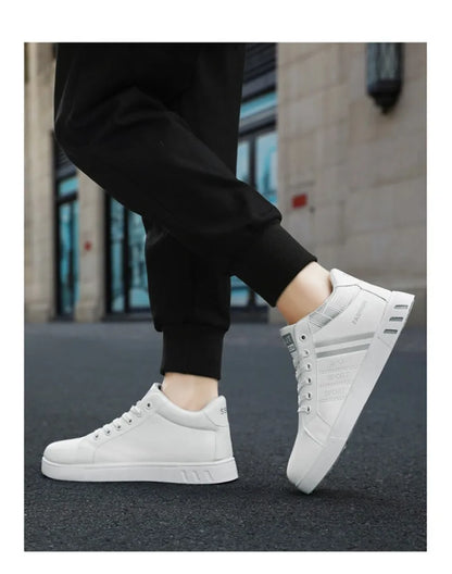 2024 New Men's Sneakers Brand Men Leather High-Top Skateboarding Shoes Breathable Hip hop Shoes Street Shoe Zapatos Para Hombres