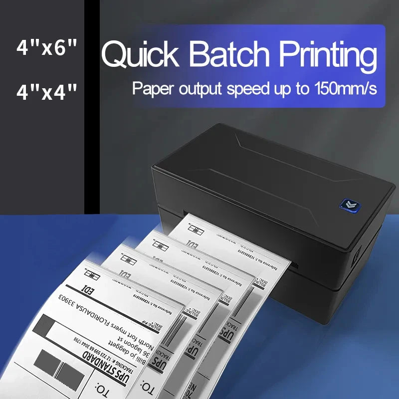 Bluetooth HD Printer D100 Black Protable Thermal Small Shipping Label Printer Compatible with iPhone Android Mac Window