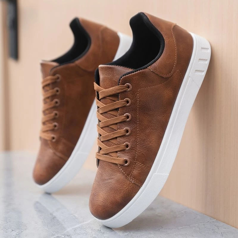 2025 Spring Classic Men Leather Casual Shoes Cross-border Hot Sale Versatile Man Sneakers Loafers Fashion Large Size Board Shoes
