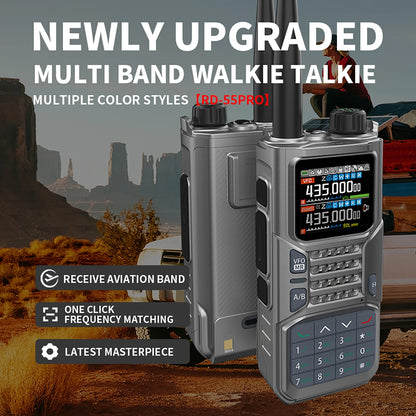 Baofeng RD-55PRO Walkie Talkie GPS APRS Long Range Bluetooth Programming Type-C Compass Portable Amateur Ham Radio For Camping