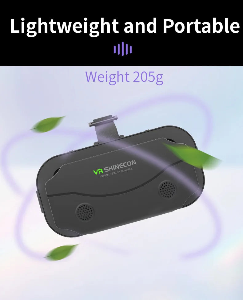 Shinecon VR Glasses 3D Headset Virtual Reality Devices Helmet Viar Lenses Goggle Smartphone Cell Phone Smart Games Mobile Viewer