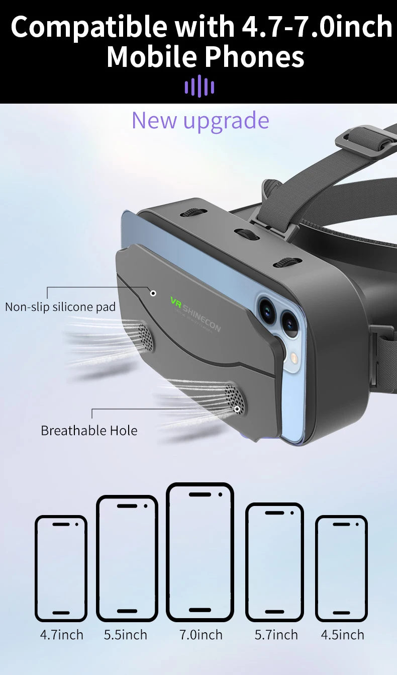 Shinecon VR Glasses 3D Headset Virtual Reality Devices Helmet Viar Lenses Goggle Smartphone Cell Phone Smart Games Mobile Viewer