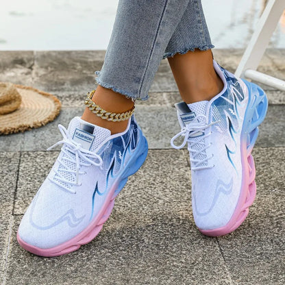 Women's Sneakers 2025 New Fashion Breathable Trainers Comfortable Sneakers Women Mesh Fabric Lace Up Female Footwear Women Shoes
