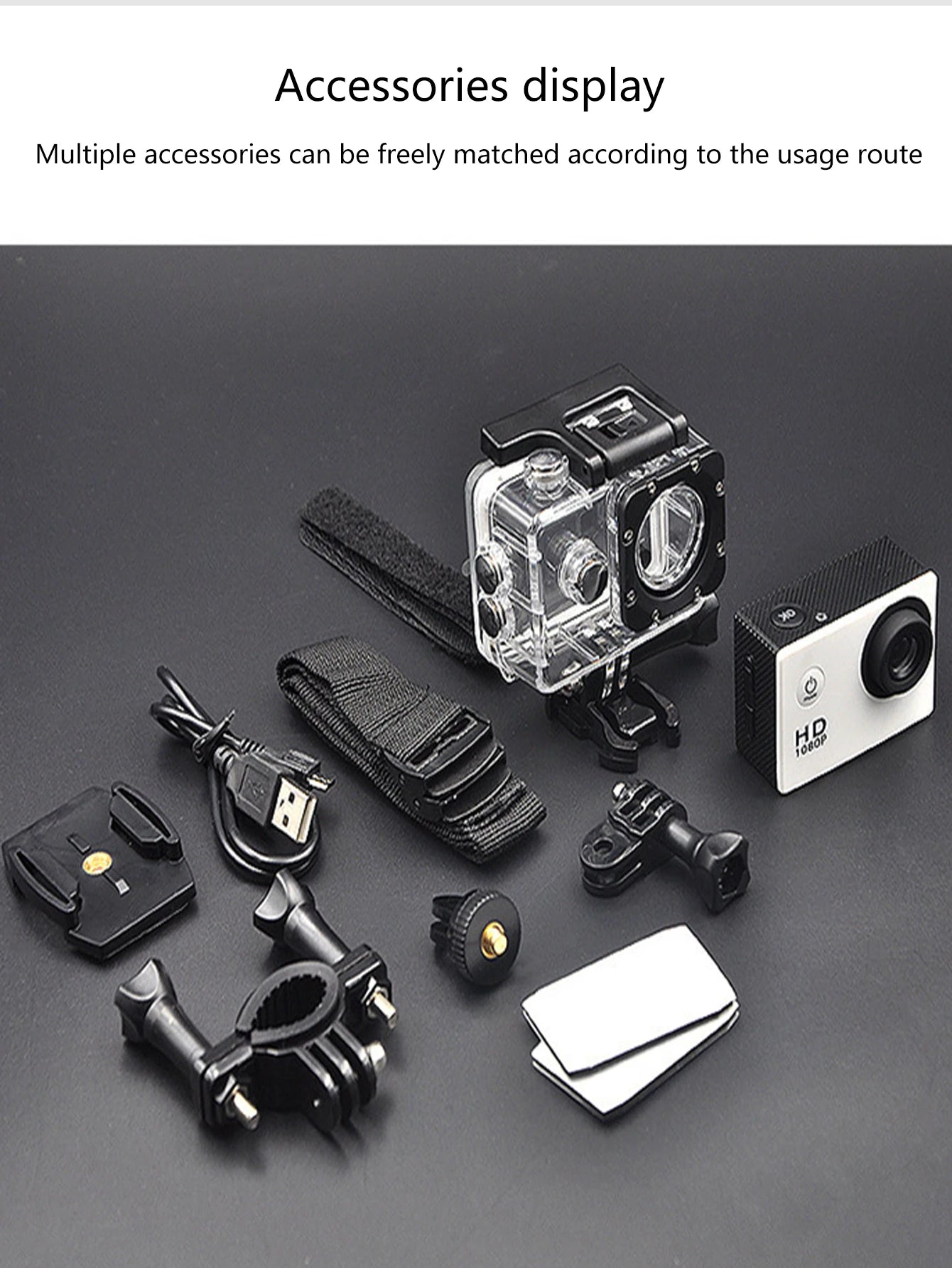 Outdoor Sports Camera,waterproof Diving Bike Recorder,DV Panoramic 2 Inch Screen Car Recorder,HD Mini Multi-function Camera
