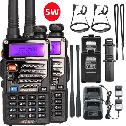 BAOFENG 5W UV-5R Dual Band VHF/UHF 136-174MHz & 400-520MHz FM Portable Two Way Radio Handheld Walkie Talkie