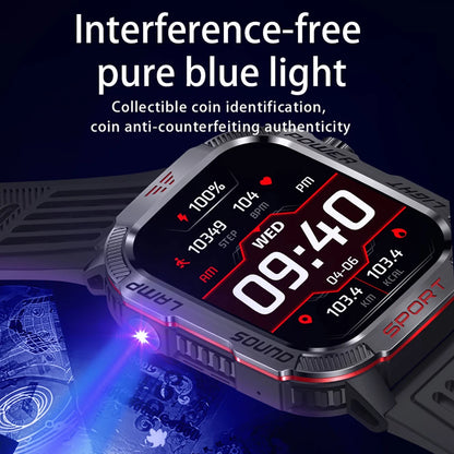 New For Huawei Xiaomi Military GPS Smart Watch Men Flashlight Compass Waterproof Outdoor Sport Tracker Bluetooth Call Smartwatch