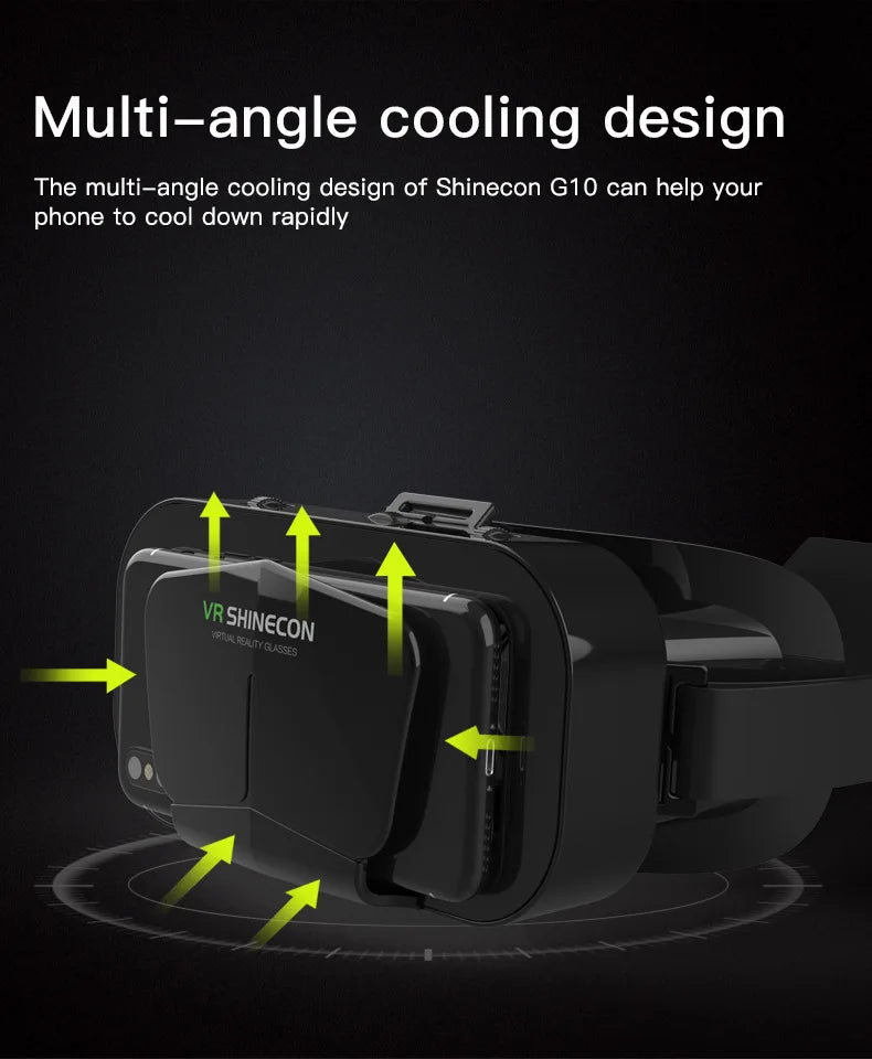 Shinecon VR Glasses 3D Headset Virtual Reality Devices Helmet Viar Lenses Goggle Smartphone Cell Phone Smart Games Mobile Viewer